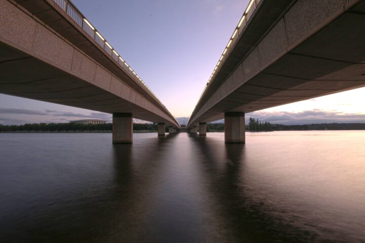 Under the lake bridges