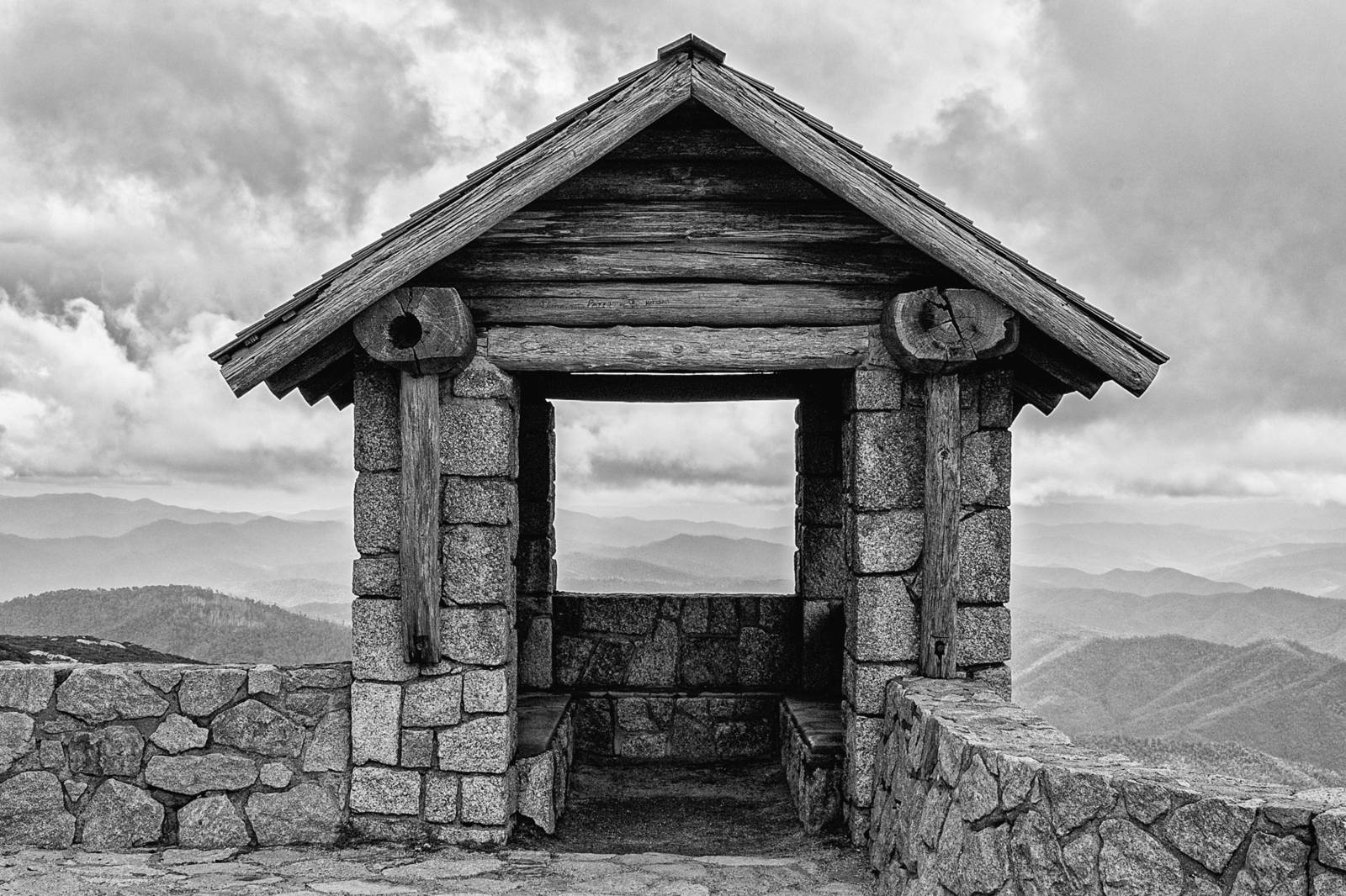 Stone lookout shelter